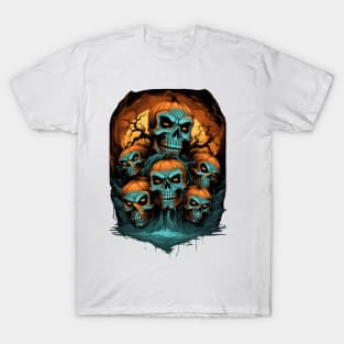 Halloween Pumpkin Skulls T-Shirt